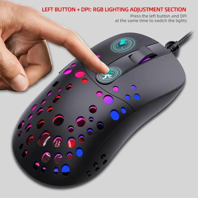 Alt view image 5 of 7 - New Programmable Ergonomic RGB Wired Gaming Mouse 125Hz LED 8000DPI USB Computer Mouse Gamer Mice 12G Mause With Backlight For PC Laptop (Sound Vision)