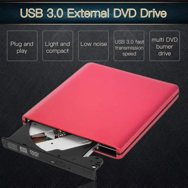 Alt view image 5 of 7 - Slight USB 3.0 Portable External DVD-RW/CD-RW Burner Writer Rewriter Optical Disc Drive CD DVD ROM Player Support Win Mac OS