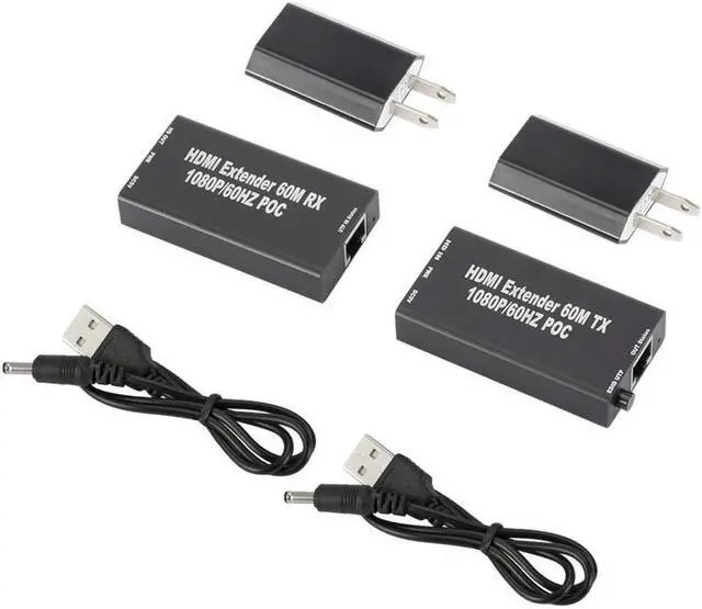 Alt view image 5 of 5 - 1080P HDMI Extender 60 Meters HDMI LAN Ethernet Extender Signal Amplifier HDMI Over RJ45 CAT5e CAT6 Single Network Cable 60 Meters