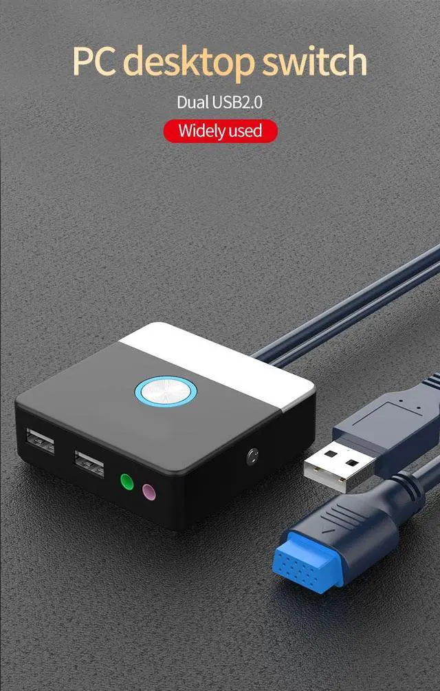 Alt view image 2 of 7 - Desktop Computer Power Switch Motherboard Power Supply Button Switch cables Comb on/off Reset Switch Power LED 2* USB 2* 3.5mm Audio PC Wire Control (Screw Version)