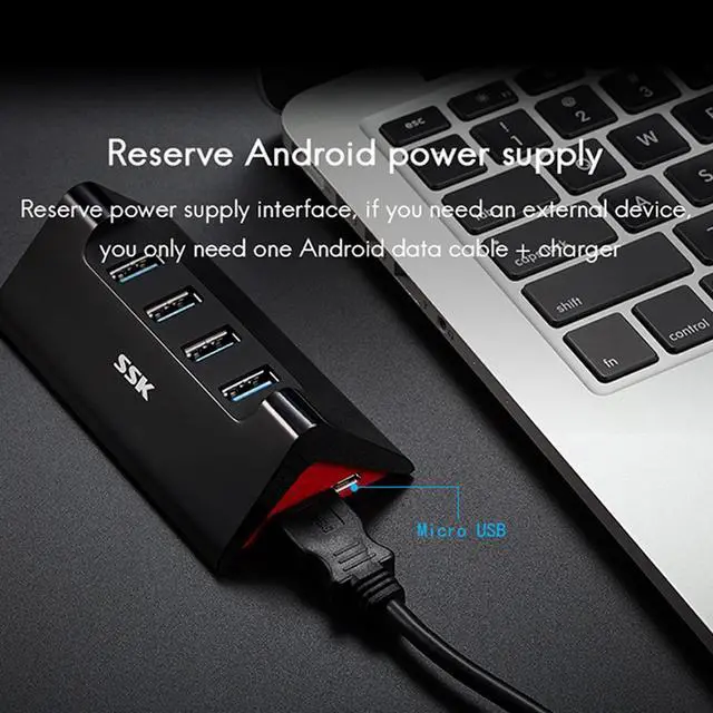 Alt view image 4 of 5 - USB HUB 2.0 Multi USB 2.0 Splitter High Speed 4 Ports USB Hub for PC Tablet Laptop Accessory TF SD Card Reader