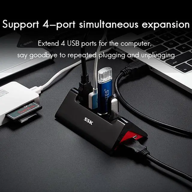 Alt view image 5 of 5 - USB HUB 2.0 Multi USB 2.0 Splitter High Speed 4 Ports USB Hub for PC Tablet Laptop Accessory TF SD Card Reader