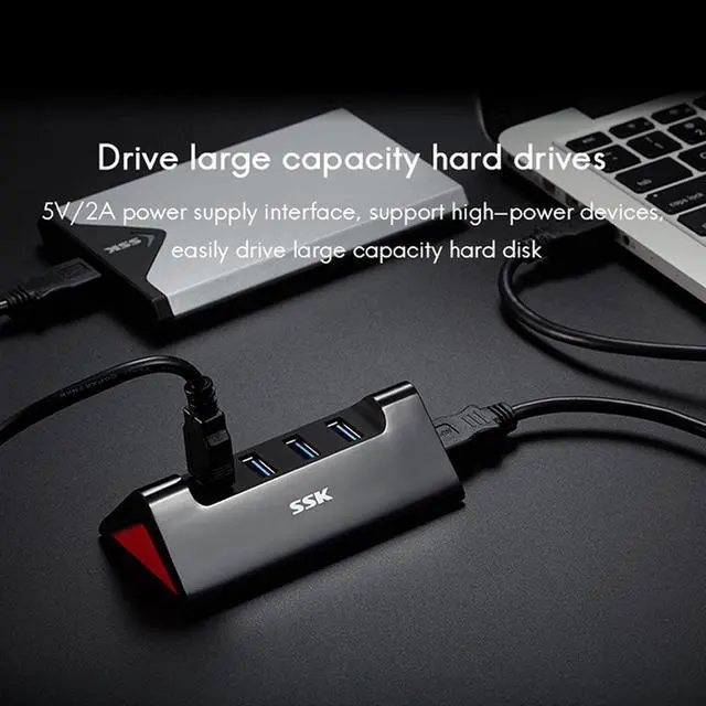 Alt view image 3 of 5 - USB HUB 2.0 Multi USB 2.0 Splitter High Speed 4 Ports USB Hub for PC Tablet Laptop Accessory TF SD Card Reader