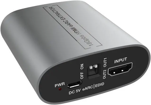 Alt view image 3 of 6 - HDMI eARC Audio Extractor ARC eARC Loop & Audio Extractor HDMI 2.0 4K2K@60Hz 18Gbps Video Bandwidth EDID Management Splitters for Amplifier Soundbar Speaker HDTV