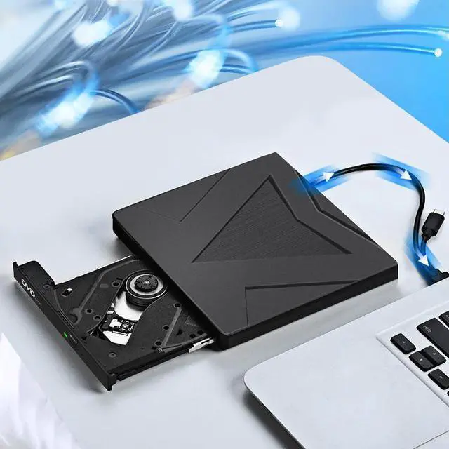 Alt view image 6 of 6 - External Optical Drive DVD Drive USB-C & USB 3.0 CD DVD Burner Reader Writer Portable High-Speed for PC Desktops Laptop Compatible with Windows/Mac OS X/Linux