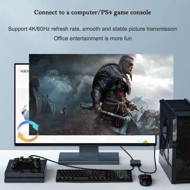 Alt view image 5 of 7 - HDMI Switch Splitter 4K@60Hz 1080P Switch Bi-Direction 1x2/2x1 Adapter HDMI Switcher for PS4/3 TV Box Nitendo Switch