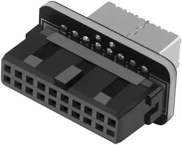 Alt view image 2 of 4 - Motherboard Internal USB 3.0 20Pin/19P Header to Type-E A-Key USB 3.1 20 Pin Adapter for Type C Front Panel Chassis Bracket