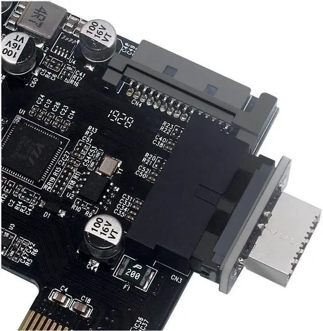 Alt view image 4 of 4 - Motherboard Internal USB 3.0 20Pin/19P Header to Type-E A-Key USB 3.1 20 Pin Adapter for Type C Front Panel Chassis Bracket