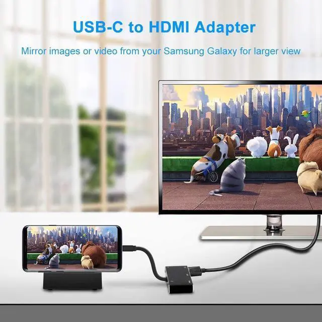 Alt view image 6 of 7 - USB C to HDMI VGA Adapter, Type C Hub Adapter with 4K USB C to HDMI, USB C to VGA, USB 3.0 Port, Audio and Charging Port Compatible with Samsung S9/S8/Note 9/8/Apple MacBook/Nintendo Switch