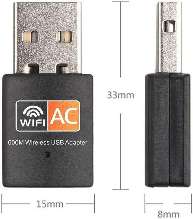 Alt view image 5 of 7 - 2.4Ghz/5.8Ghz USB Wireless/WiFi AC Adapter Dual Band 600Mbps Mini Network Card USB2.0 Wi-fi Adapter Support 802.11b/g/n