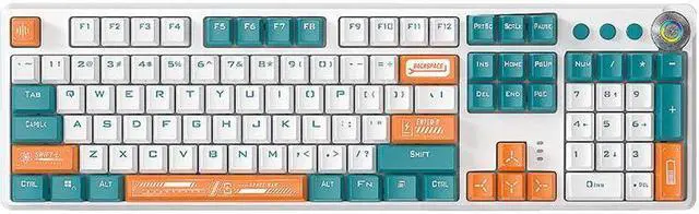 Main image of 108 keys Wired Mechanical Keyboard RGB Gaming Keyboard Gamer E-Sports Accessory Magnetic Suction Upper Cover for Computer Pc Brown Switch Orange