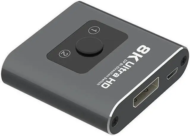 Alt view image 2 of 7 - DP Bidirectional Switch 7680*4320@60Hz Displayport 2 X 1 Switch DisplayPort 1 X 2 Splitter 1.4 Support HDCP2.2 8K@60Hz,4K@120Hz/144Hz,2K@144Hz/165Hz for PC Projectors Monitors