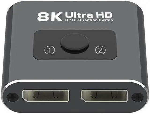 Alt view image 3 of 7 - DP Bidirectional Switch 7680*4320@60Hz Displayport 2 X 1 Switch DisplayPort 1 X 2 Splitter 1.4 Support HDCP2.2 8K@60Hz,4K@120Hz/144Hz,2K@144Hz/165Hz for PC Projectors Monitors