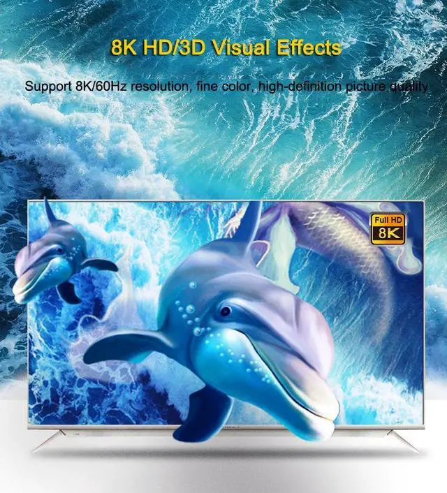 Alt view image 7 of 7 - DP Bidirectional Switch 7680*4320@60Hz Displayport 2 X 1 Switch DisplayPort 1 X 2 Splitter 1.4 Support HDCP2.2 8K@60Hz,4K@120Hz/144Hz,2K@144Hz/165Hz for PC Projectors Monitors