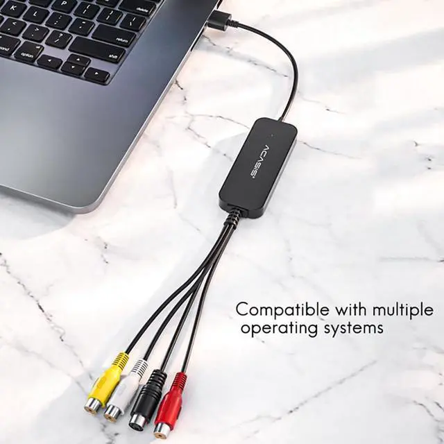 Alt view image 7 of 7 - USB 2.0 Audio Video Converter Capture Card Adapter Grabber Transfer USB2.0 to AV Video Single-Channel Capture Card VHS VCR USB TV Hi8 Game S Video to Digital DVD