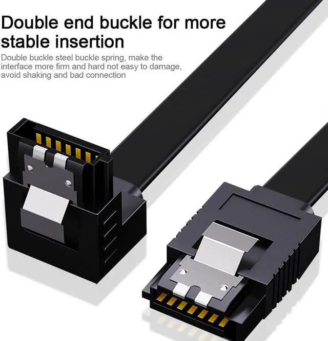Alt view image 2 of 7 - 10pcs 40cm/15.74" SATA Cable 3.0 to Hard Disk Drive SSD HDD Sata 3 Straight Right-angle Cable for Asus Gigabyte Motherboard Cable Sata