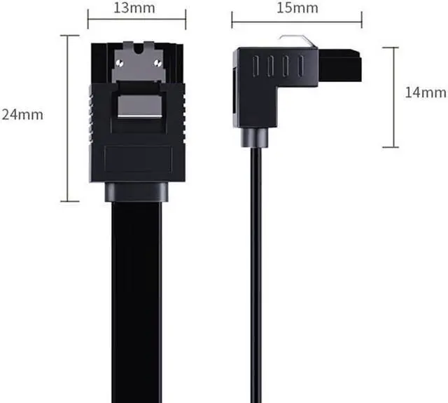 Alt view image 7 of 7 - 10pcs 40cm/15.74" SATA Cable 3.0 to Hard Disk Drive SSD HDD Sata 3 Straight Right-angle Cable for Asus Gigabyte Motherboard Cable Sata