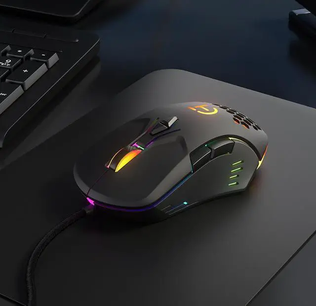 Alt view image 2 of 7 - Ergonomic USB Wired Optical Mouse 7 Colorful Lights Esport Mouse 7200DPI 7 Button For Laptop PC Computer Gaming Mice 1.5M eokCXOY
