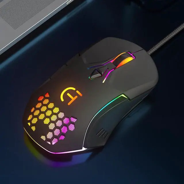 Alt view image 3 of 7 - Ergonomic USB Wired Optical Mouse 7 Colorful Lights Esport Mouse 7200DPI 7 Button For Laptop PC Computer Gaming Mice 1.5M eokCXOY