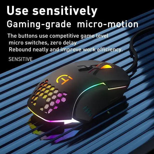 Alt view image 6 of 7 - Ergonomic USB Wired Optical Mouse 7 Colorful Lights Esport Mouse 7200DPI 7 Button For Laptop PC Computer Gaming Mice 1.5M eokCXOY