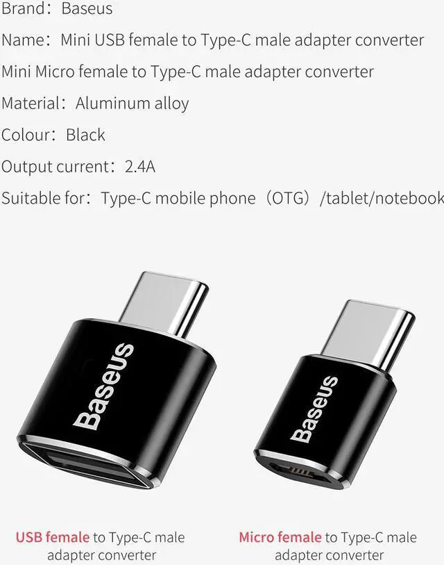 Alt view image 4 of 7 - Micro USB To Type C OTG Adapter Converter Micro USB Female To USB-C Male Converter 8iop