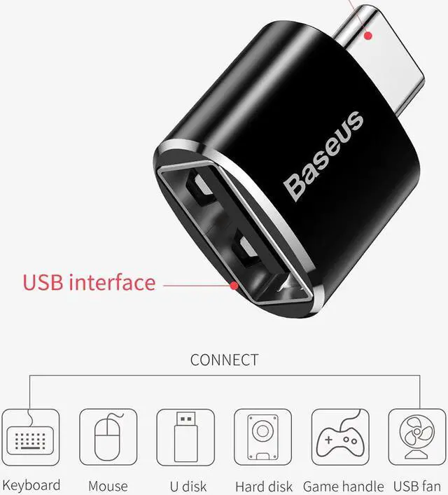 Alt view image 2 of 7 - USB To Type C OTG Adapter Converter USB Female To USB-C Male Converter