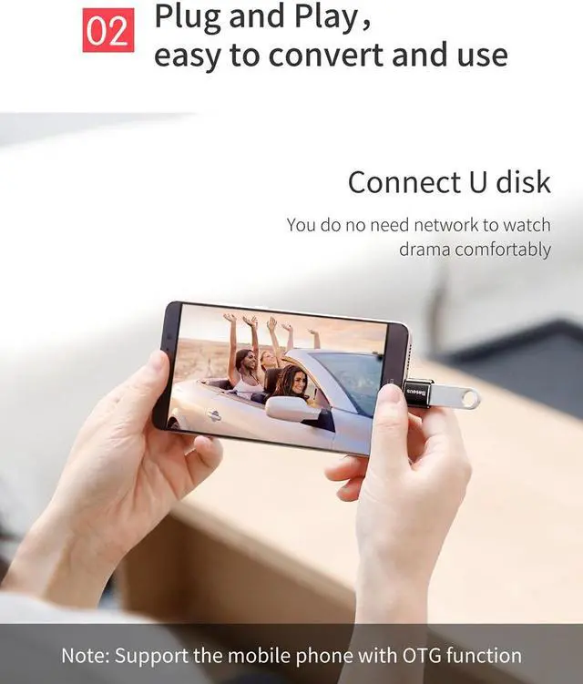 Alt view image 3 of 7 - USB To Type C OTG Adapter Converter USB Female To USB-C Male Converter