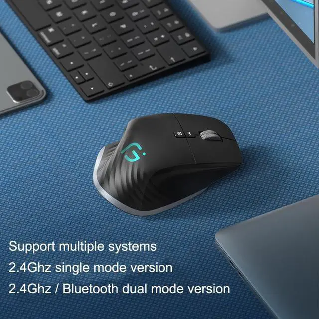Alt view image 6 of 7 - Rechargeable Wireless 2.4Ghz Gaming Mouse 9 keys 4000DPI Adjustable Silent Mute RGB Mice Laptop Mechanical Office Home (Single mode)