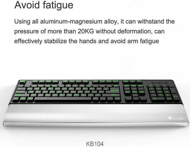 Alt view image 6 of 7 - Aluminum Alloy Electronics Keyboard Wrist Rest Pad Hand Support for 104 Key Keyboards (17.32 * 3.35 inch) Keyboard Accessories