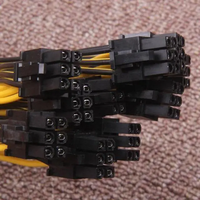 Alt view image 3 of 6 - 4Pcs 15.7inch 6Pin Connector Sever Power Supply Cable PCIe Express for P3 S7 S9 S11 Bitmain Miner Machine Support Miner PSU Cable