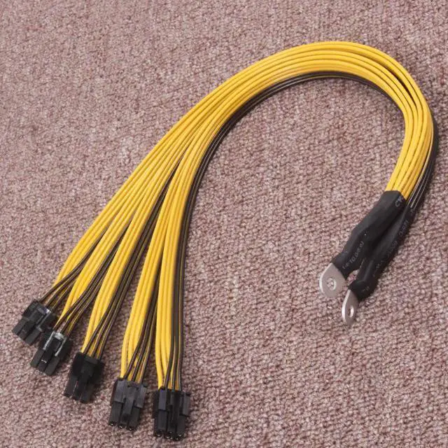 Alt view image 6 of 6 - 4Pcs 15.7inch 6Pin Connector Sever Power Supply Cable PCIe Express for P3 S7 S9 S11 Bitmain Miner Machine Support Miner PSU Cable