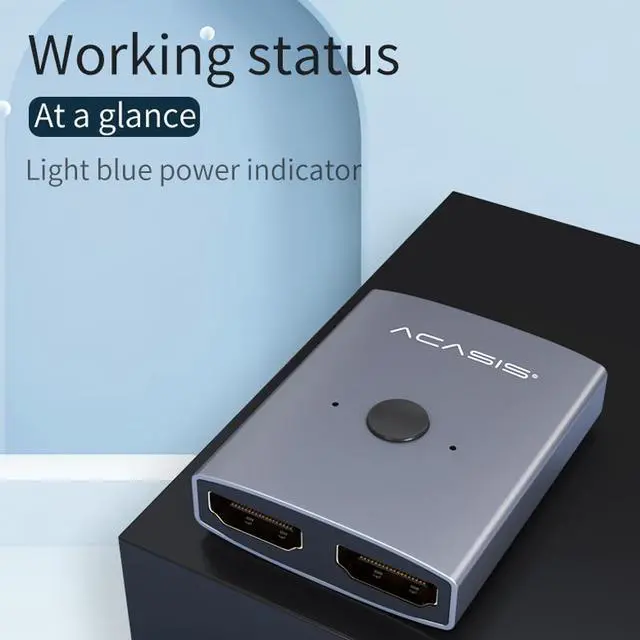 Alt view image 5 of 7 - HDMI Switch Bi-Direction HDMI Splitter 2.0 HDMI 4K@30Hz Switcher 1x2/2x1 Adapter 2 in 1 out Converter for PS4/3 TV Box