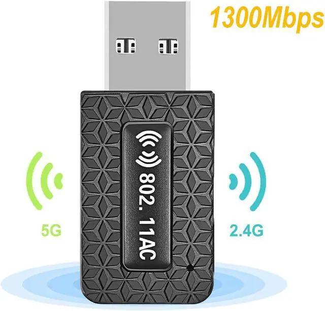 Main image of USB WiFi Adapter 1300M Wireless USB WiFi Dongle USB Dual Band Wireless 2.4G/5.8G Network Card with RTL8192 Chipset