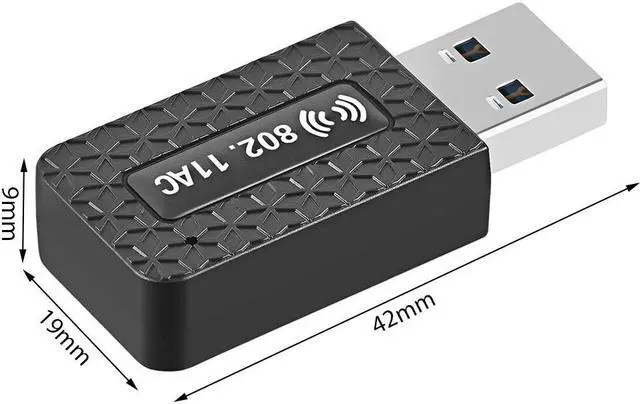 Alt view image 6 of 7 - USB WiFi Adapter 1300M Wireless USB WiFi Dongle USB Dual Band Wireless 2.4G/5.8G Network Card with RTL8192 Chipset