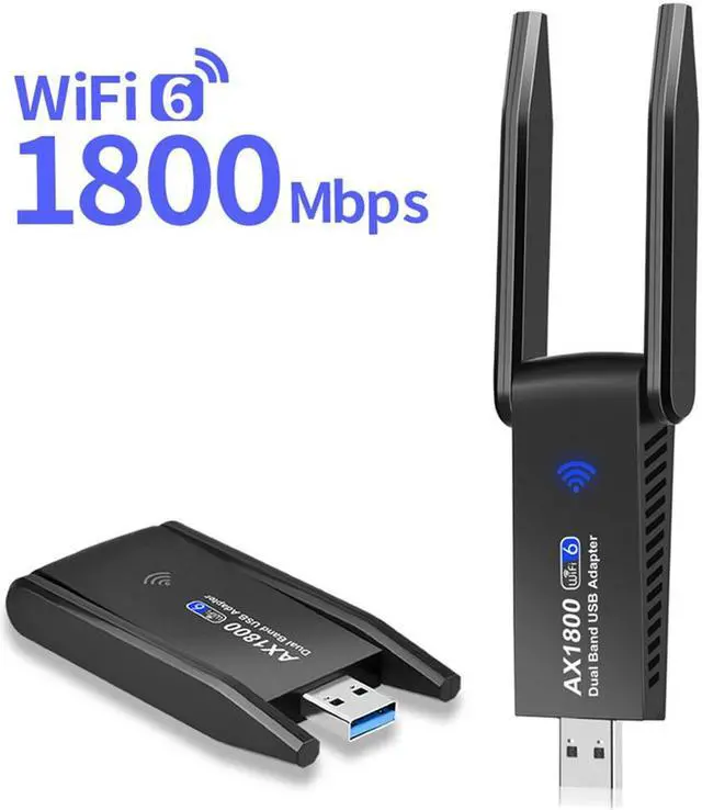 Main image of 1800Mbps WiFi 6 USB Adapter 802.11AX 2.4G/5GHz USB3.0 Wireless Wi-Fi Lan Ethernet Dongle Network Receiver Card For Win7/10/11 RTL8832 Chip