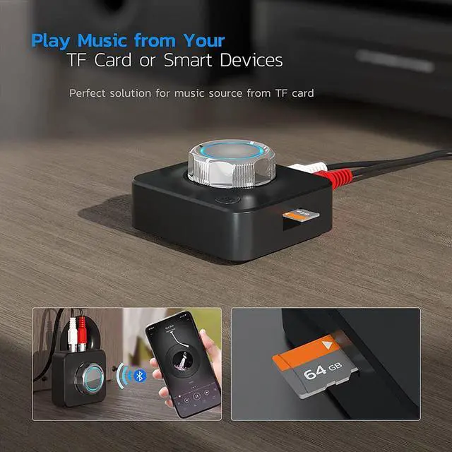 Alt view image 6 of 7 - Bluetooth 5.0 Audio Receiver 3D Stereo Music Wireless Adapter TF Card RCA 3.5mm 3.5 AUX Jack For Car kit Wired Speaker Headphone
