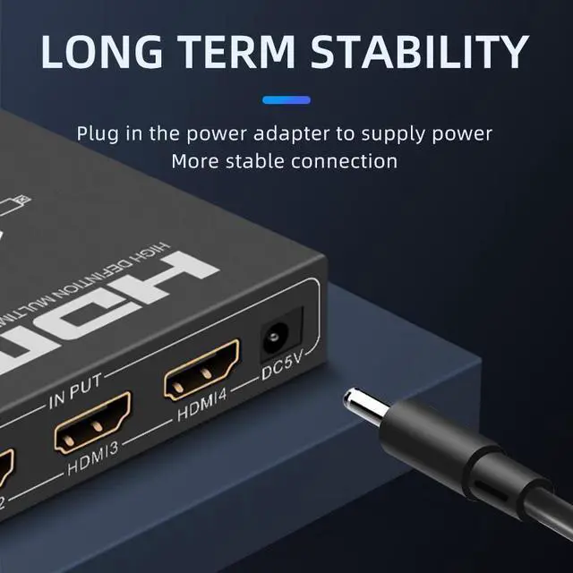 Alt view image 3 of 7 - HDMI 2.0 Matrix 4x2 HIFI with 3D Audio EDID HDMI Matrix Switcher 4 in 2 out Audio Extractor 4KHDMI Switcher Splitter