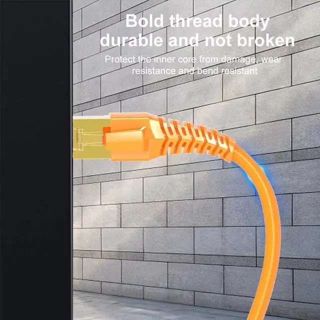 Alt view image 7 of 7 - 16.4FT/5M Orange Cat8 Ethernet Cable SSTP Super Speed 40Gbps 2000MHz RJ45 Network Lan Patch Cord for PC Modem Router RJ 45 Ethernet Cable