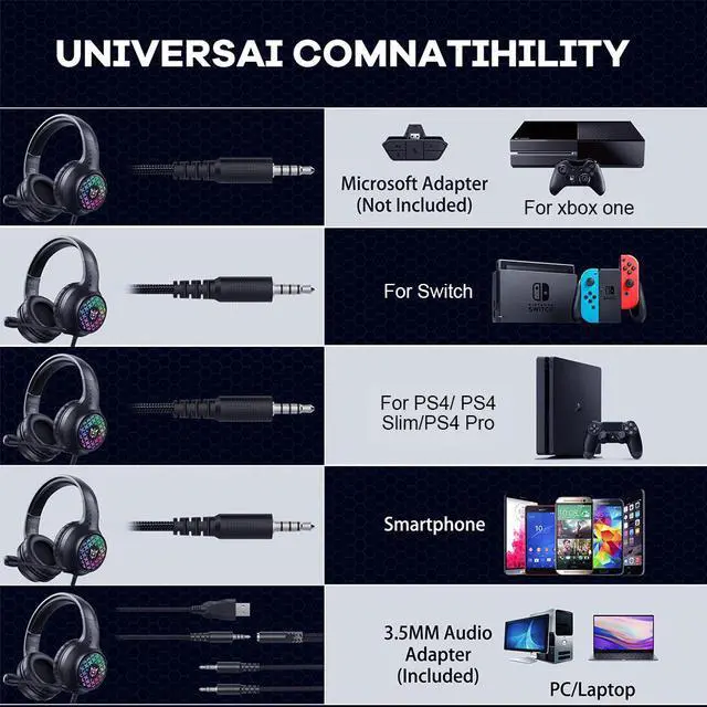 Alt view image 6 of 7 - Wired Gaming Headset with Microphone Noise Reduction Earphone Stereo Over-Head Game Headphones for Laptop PC Computer eokCXOY