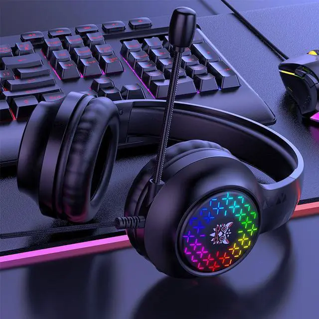 Alt view image 7 of 7 - Wired Gaming Headset with Microphone Noise Reduction Earphone Stereo Over-Head Game Headphones for Laptop PC Computer eokCXOY