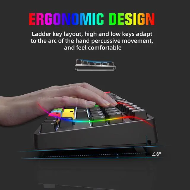 Alt view image 3 of 7 - Wired Mechanical LED Gaming Mechanical Keyboard Red Axis Shaft for Desktop Laptop Red Switches Keyboard