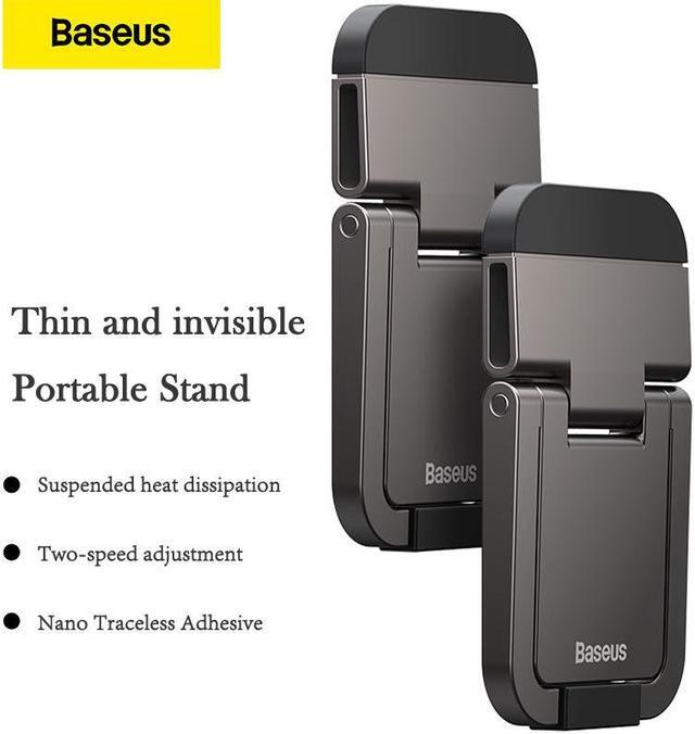 Alt view image 2 of 7 - 2Pcs Zinc Alloy Laptop Stand Triangular Small Lightweight Invisible Tabletop Risers Increase Support with 2 Adjustable Angles for Laptop & Keyboard & Tablet