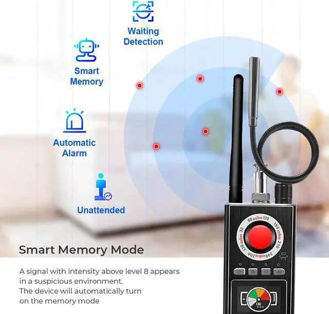Alt view image 3 of 7 - Wireless RF Signal Detector Bug GSM GPS Tracker Mini Camera Finder Camera Infrared Scanning AI Standby Automatic Detection (Updated version)