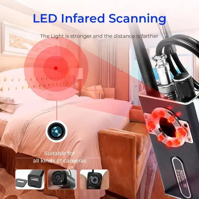 Alt view image 4 of 7 - Wireless RF Signal Detector Bug GSM GPS Tracker Mini Camera Finder Camera Infrared Scanning AI Standby Automatic Detection (Updated version)