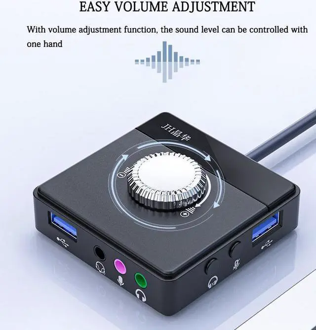Alt view image 2 of 7 - USB Sound Card Desktop Computer Notebook External Audio Converter Microphone Voice Live Sound Card