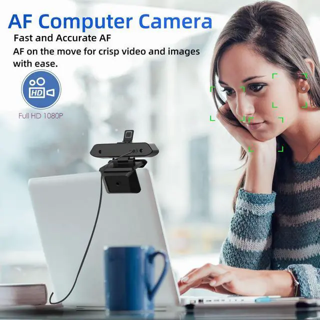 Alt view image 5 of 7 - 1080P HD Auto Focus Camera 200W Pixel Webcam with Night Vision Fill light Built-in Microphone eokCXOY
