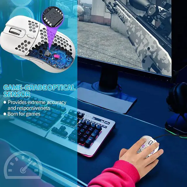 Alt view image 5 of 7 - Wired Gaming Mouse, RGB Backlight and 7200 Adjustable DPI, Ergonomic and Lightweight USB Computer Mouse for Windows PC & Laptop Gamers Pink