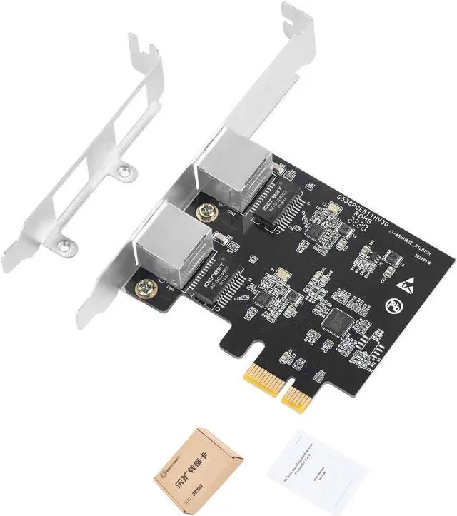 Alt view image 4 of 5 - PCIE x1 2 Port Gigabit Network Card 10/100/1000M Server Desktop RJ45 Interface Network Expansion Card - RTL8111H Chip
