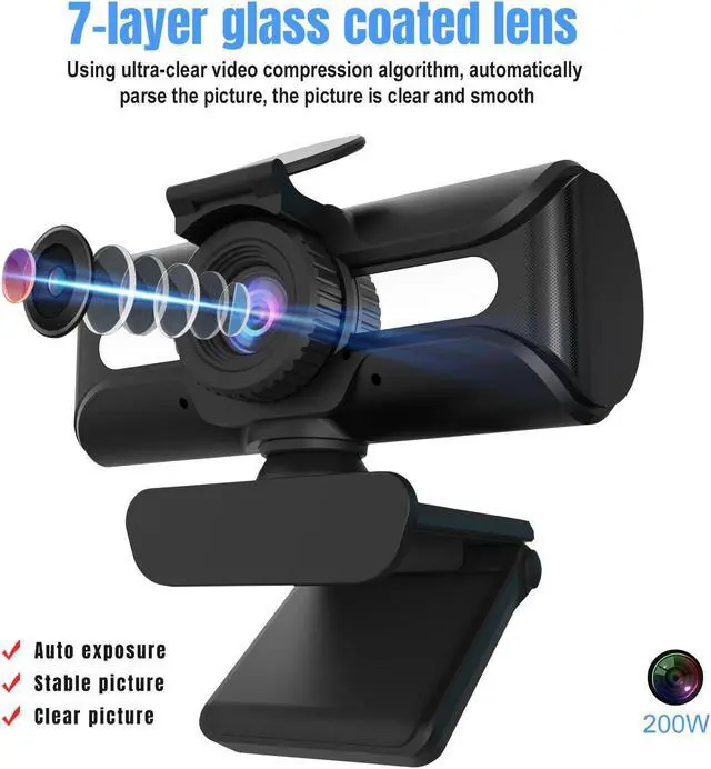 Alt view image 5 of 7 - Web Cam 1080P HD Webcam 360 Degree Rotating Camera Video Call And Recording with Noise Reduction Microphone for PC (Manual focus) 8iop