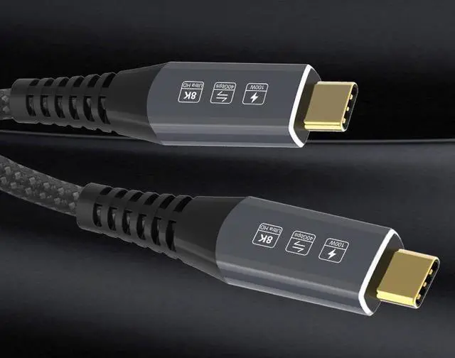Alt view image 2 of 7 - 1.2m/3.9ft USB4 Cable Thunderbolt 4 8K@60Hz 40Gbps USB Type C to Type C Data Transfer Cable 100W 5A Fast Charging for Macbook Pro eokCXOY